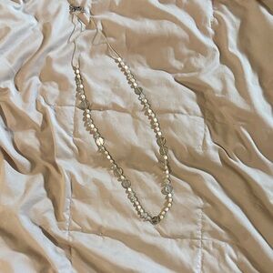LOFT Silver and Cream Beaded Necklace